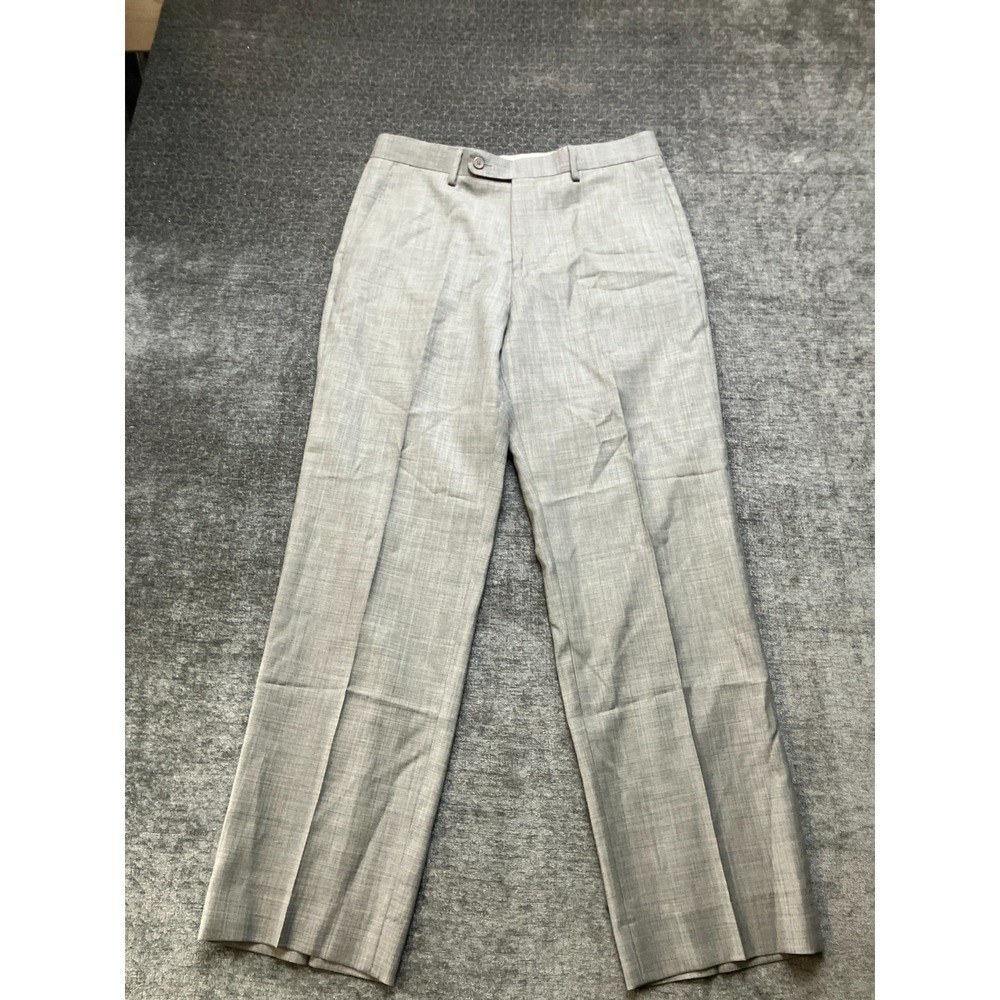 Saks Fifth Avenue Black Dress Pants Mens 32 Gray Mid Rise‎ Straight Leg Business